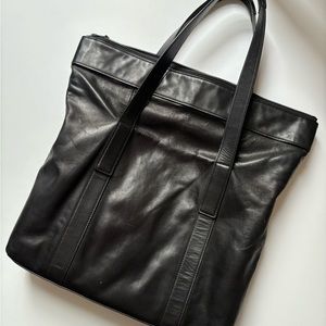 All Saints Leather Zipped Shoulder Bag Tote